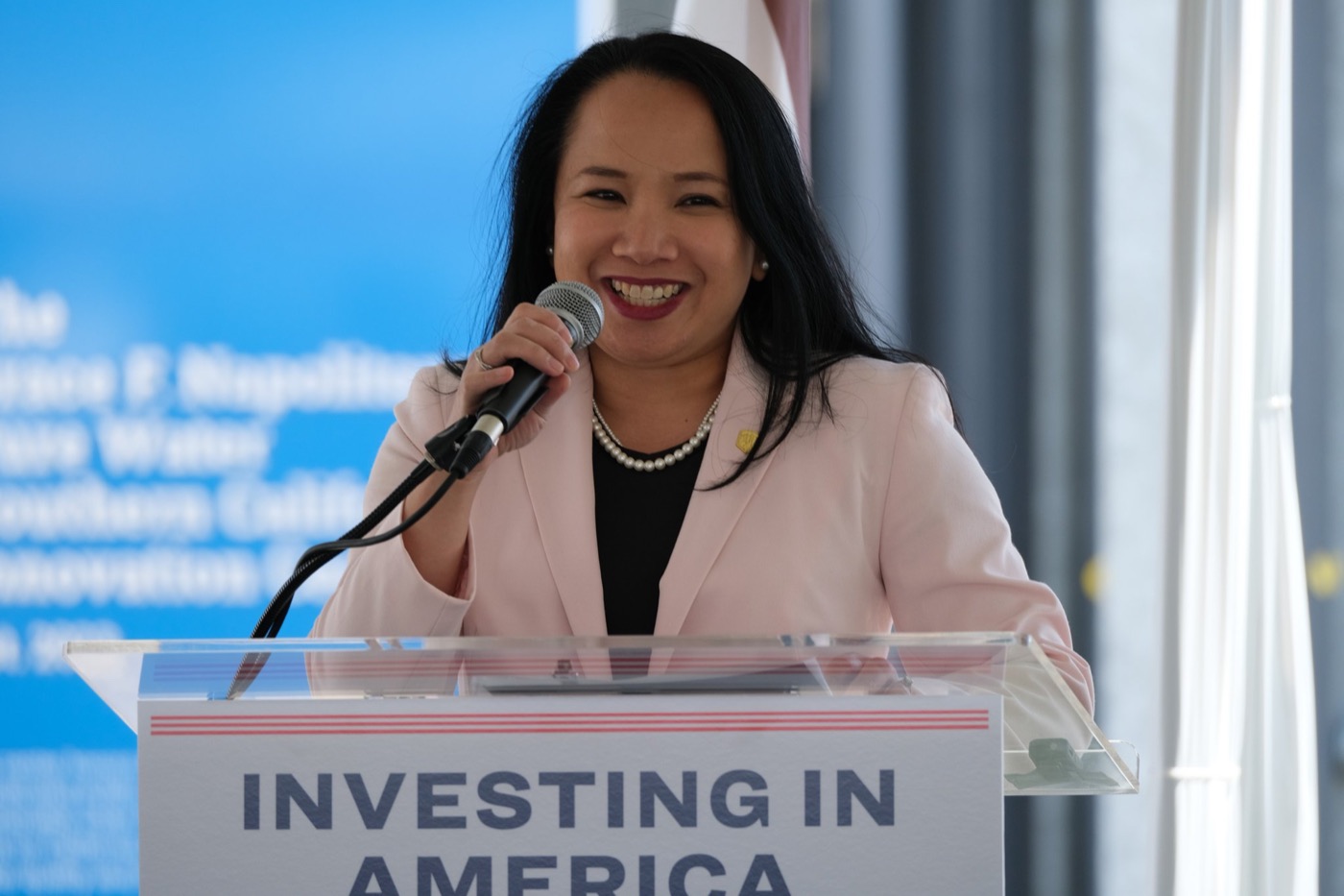 Camille Calimlim Touton speaking at a federal infrastructure event
